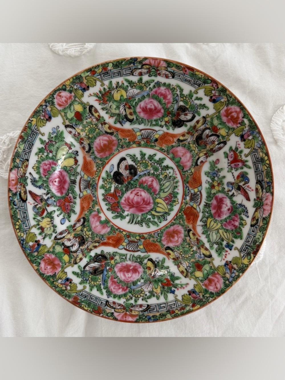 Antique Vintage Chinese Famille Rose Medallion Porcelain Plate -  8.3” - Picture 3 of 7